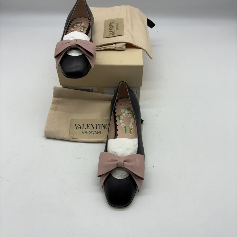 valentino Bowow Leather Ballet Flats